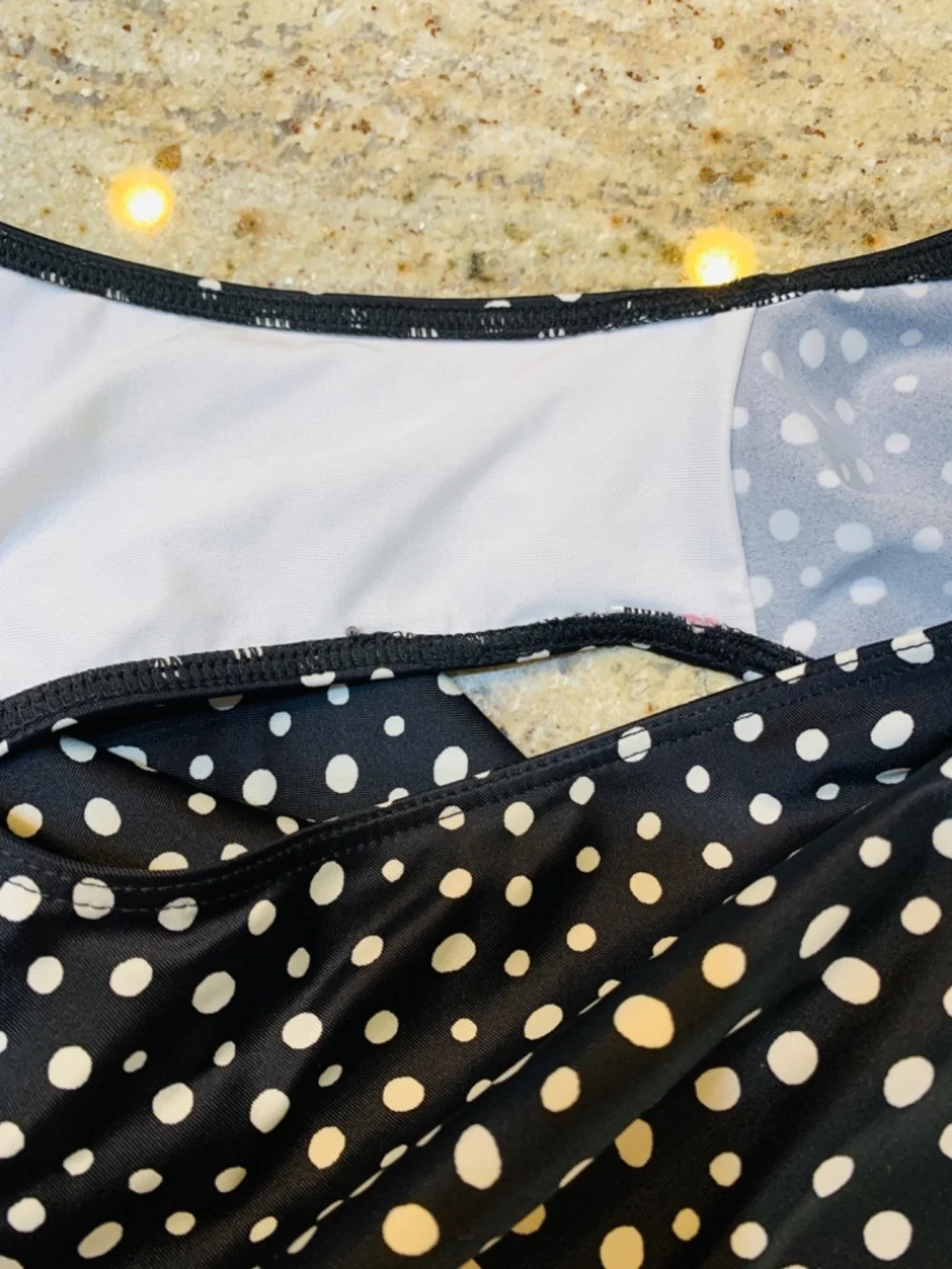 Summersalt The Ruffle Oasis One Piece Swimsuit Size 18 Black White Polka Dot